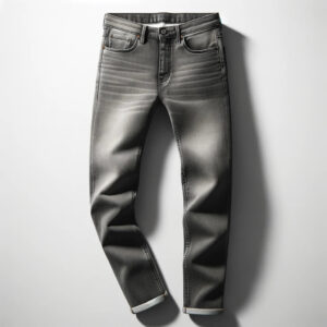 DALL_E2024-06-0810.28.20-Astylishpairofgreyjeansmadefromhigh-qualitydenim.Regularfit_suitableforcasualoccasions.Displaythejeansonaplainwhitebackground Grey Jean