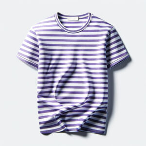 Purple and White Striped Crew Neck T-Shirt